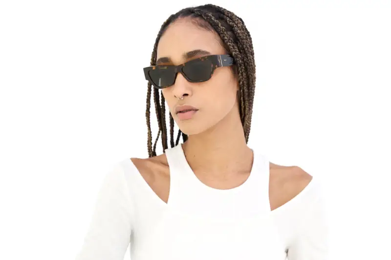 Retrosuperfuture Unisex XWN Nameko Burnt havana Occhiali da sole Acetato Havana Nero Squadrata Normale miniatura 3