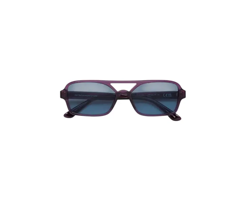 Unisex YAR Vico Viola Occhiali da sole Acetato Azzurro Azzurro Squadrata Normale miniatura 2