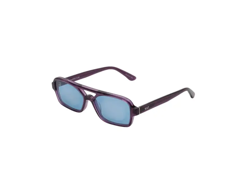 Unisex YAR Vico Viola Occhiali da sole Acetato Azzurro Azzurro Squadrata Normale