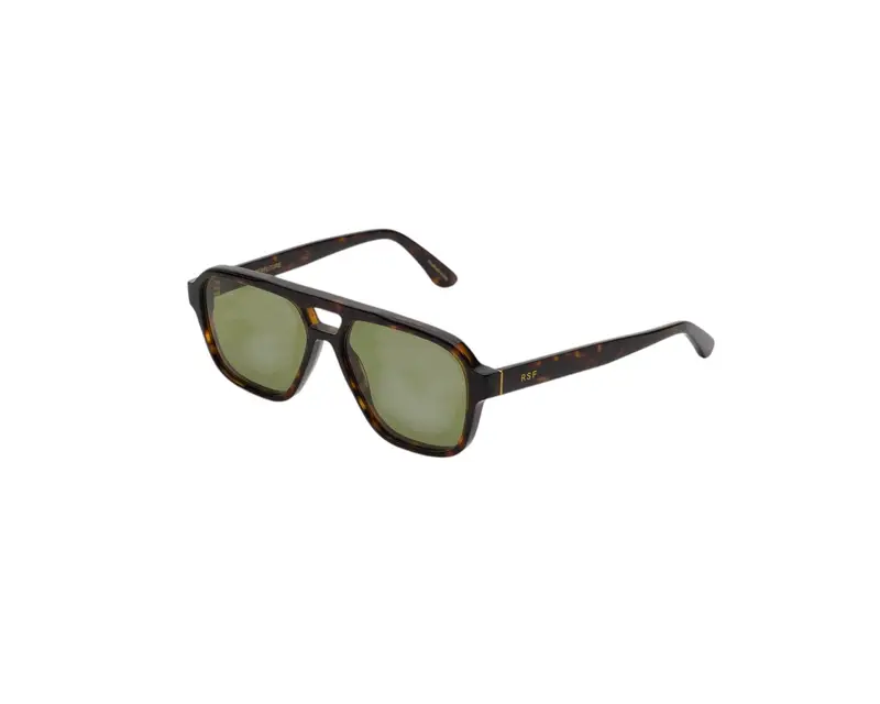 Retrosuperfuture Unisex ZJC Maneval Havana Occhiali da sole Acetato Havana Verde Squadrata Normale