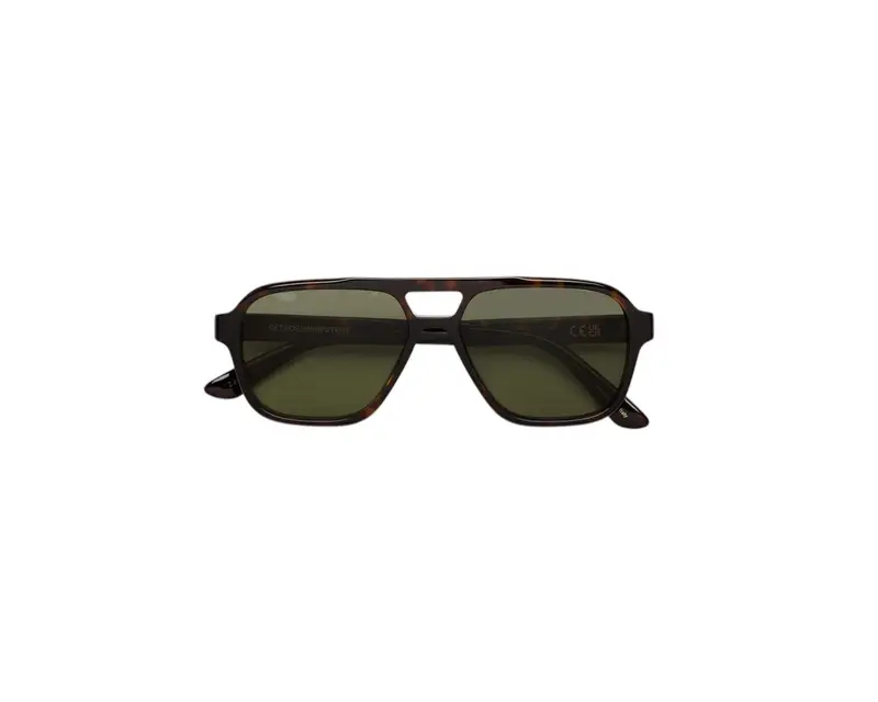 Retrosuperfuture Unisex ZJC Maneval Havana Occhiali da sole Acetato Havana Verde Squadrata Normale miniatura 2