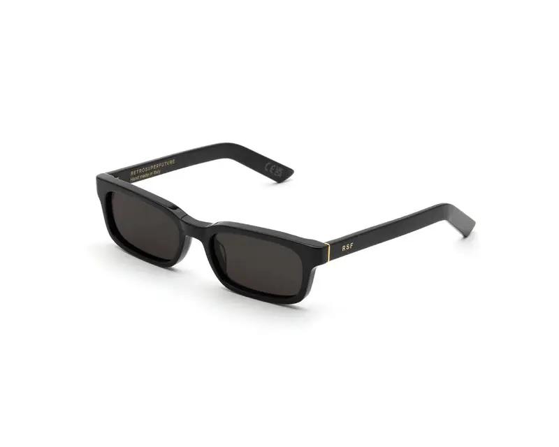 Retrosuperfuture Unisex ZZV Gesto Black Occhiali da sole Acetato Nero Grigio Squadrata Normale