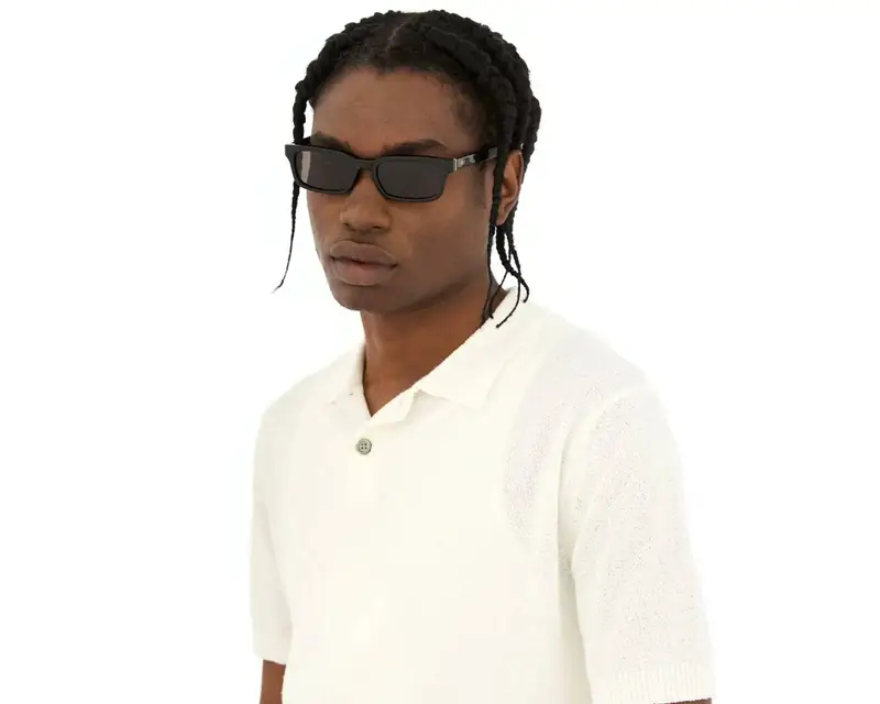 Retrosuperfuture Unisex ZZV Gesto Black Occhiali da sole Acetato Nero Grigio Squadrata Normale miniatura 3