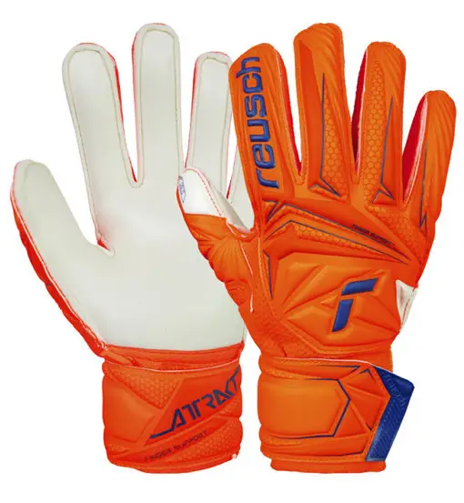 Attrakt Solid Finger Support Jr - guanti da portiere - bambino Orange