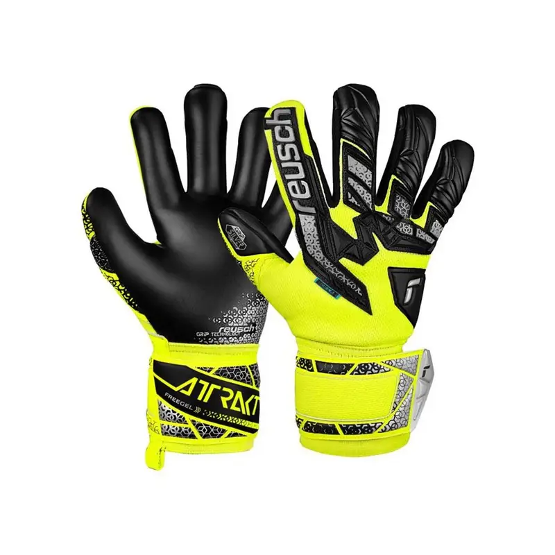 Guanti Calcio Attrakt Freegel Giallo Argento Nero Bambino 7 / 19 cm