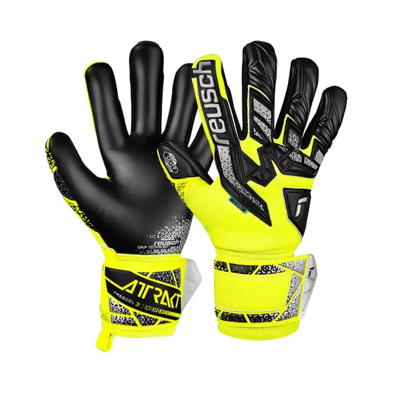 Guanti Calcio Attrakt Freegel Giallo Argento Nero Uomo 7 5 / S