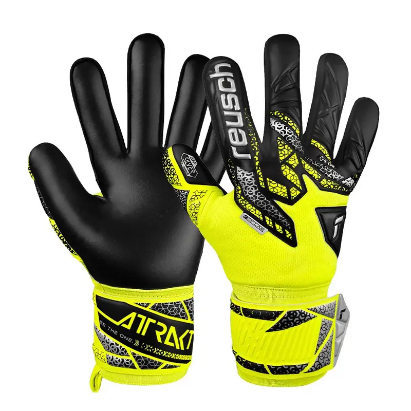 Guanti Calcio Attrakt Giallo Argento Nero Uomo 9 / L
