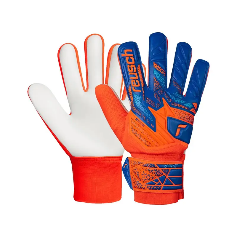 Guanti Calcio Attrakt Solid Arancio Blue Bambino 4 / S