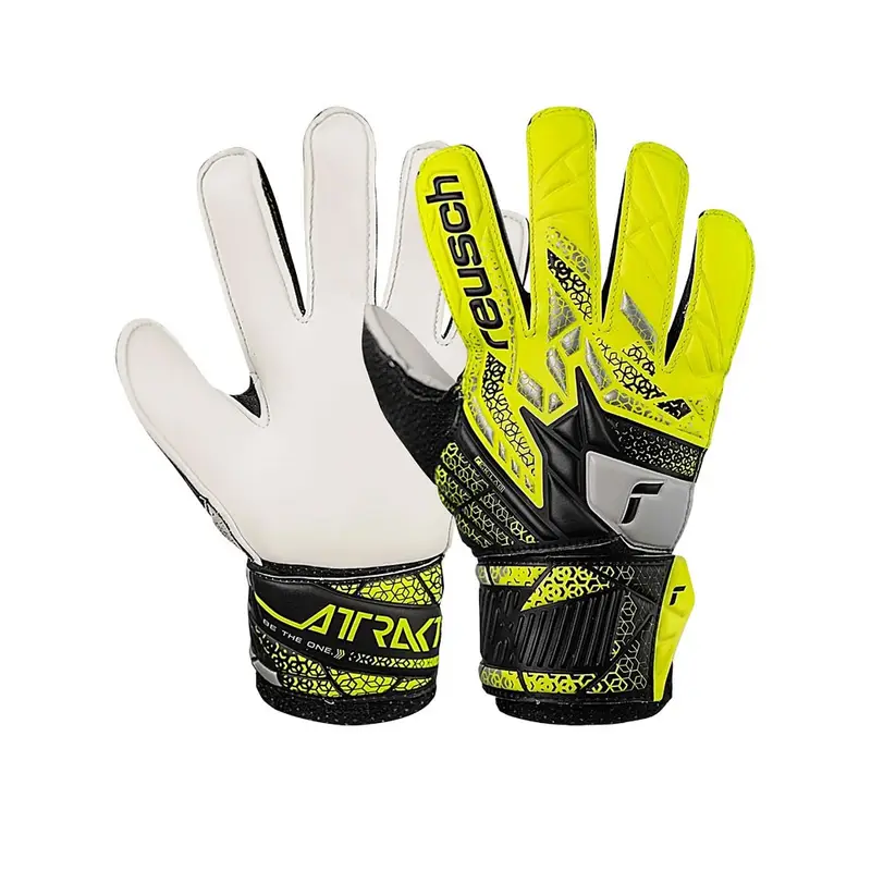 Guanti Calcio Attrakt Solid Nero Giallo Bambino 5 5 / L