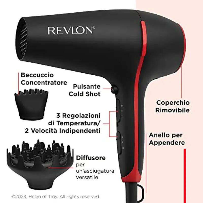 REVLON Asciugacapelli Revlon SmoothStay con accessorio Diffusore volumizzante 2000 Watt infuso con olio di cocco miniatura 3