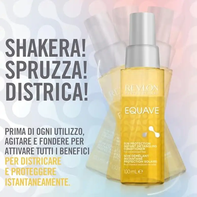 Revlon Professional Equave Sun Protection Bi-Phase Detangling Conditioner, Protezione UV Per Capelli, Protezione Solare Per Capelli, Balsamo Senza Risciacquo Sole Con Protezione, Districante – 100ml miniatura 2
