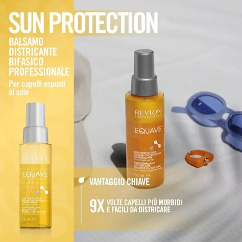 Revlon Professional Equave Sun Protection Bi-Phase Detangling Conditioner, Protezione UV Per Capelli, Protezione Solare Per Capelli, Balsamo Senza Risciacquo Sole Con Protezione, Districante – 100ml miniatura 3