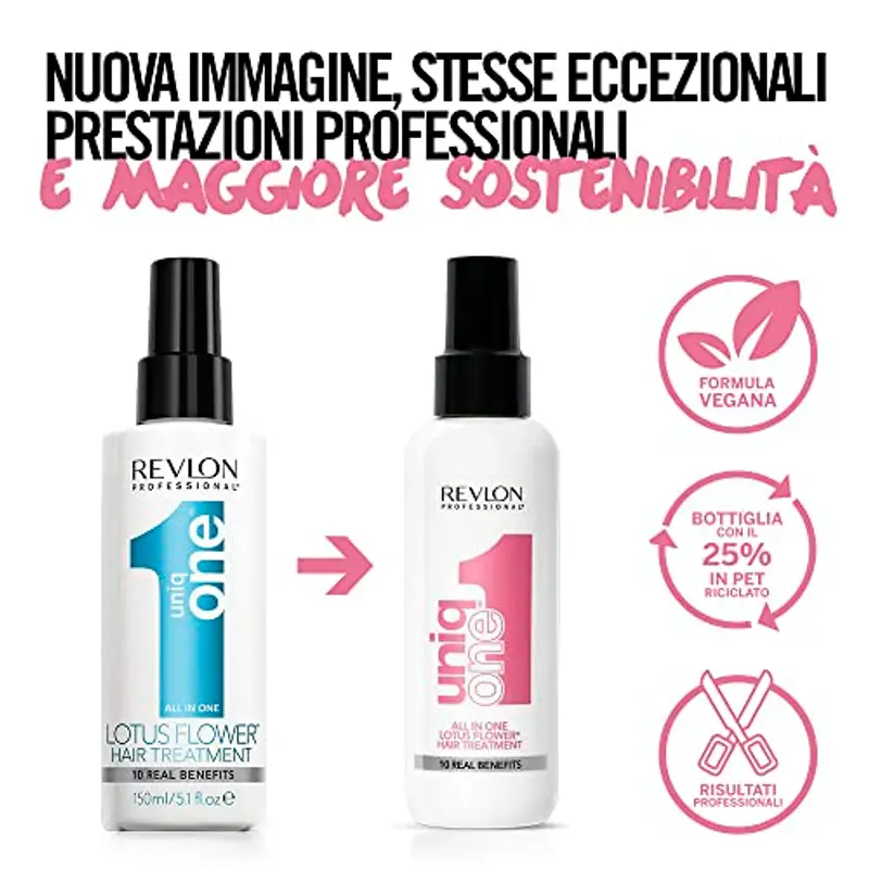 REVLON PROFESSIONAL UNIQONE LOTUS HAIR TREATMENT, Trattamento Idratante Senza Risciacquo, Trattamento Per Capelli, Fragranza Fiori di Loto - 150 ml miniatura 3