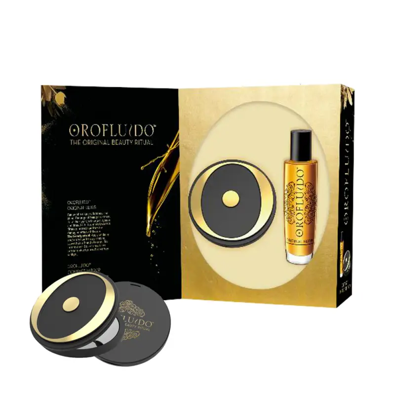 Set Revlon Orofluido Olio per idratare/districare e lucidare 100 ml + specchio compatto nero