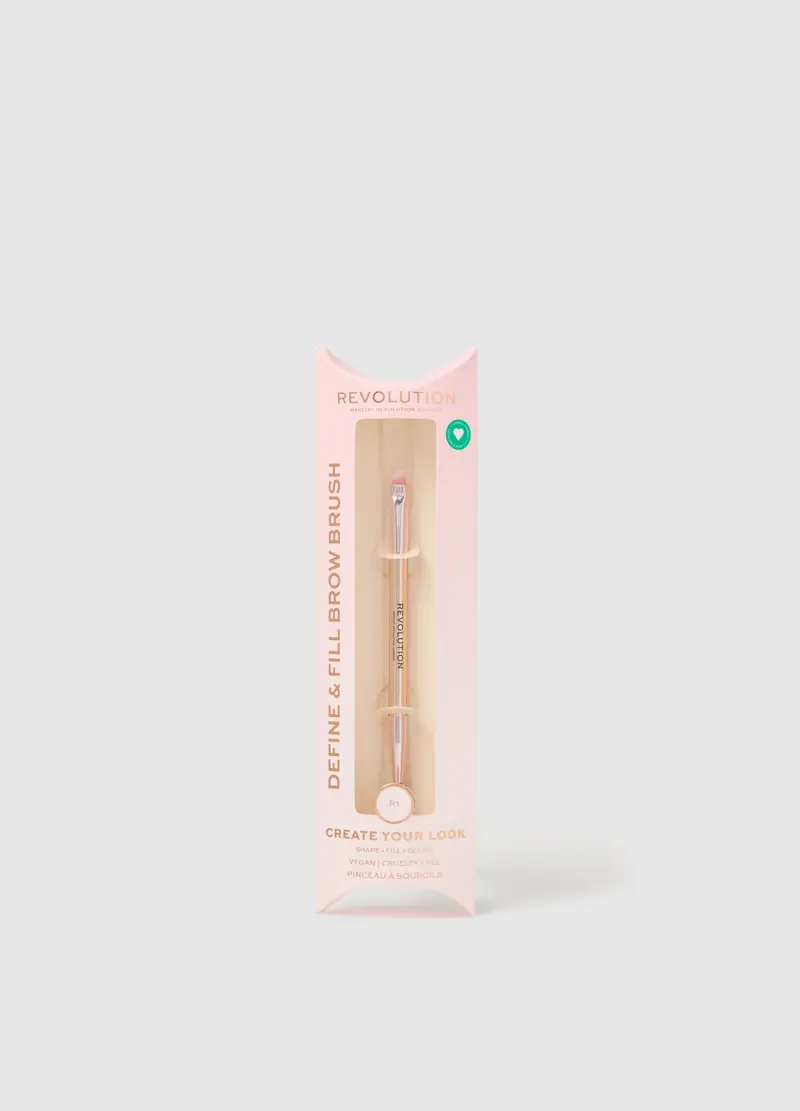 REVOLUTION, Create Define & Fill Pennello Sopracciglia R1, Donna, Giallo, Taglia: FASUL