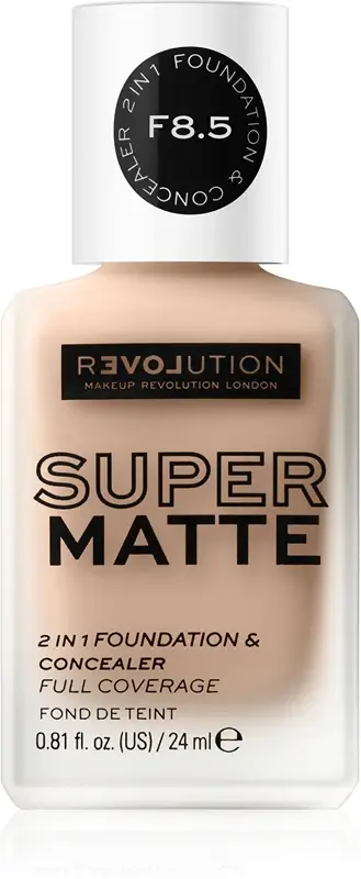 Super Matte fondotinta opacizzante lunga tenuta colore F8.5 24 ml