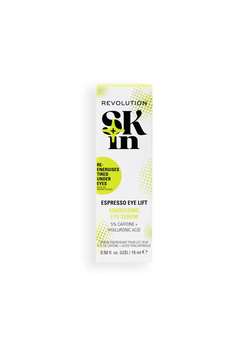 Revolution Skin Espresso Eye Lift 5% Caffeine Energising Siero Occhi, Donna, Bianco