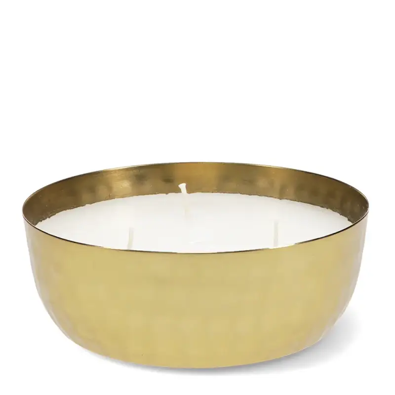 Candele profumate a forma di ciotola con 3 stoppini - metallo martellato dorato per bambini Rex London