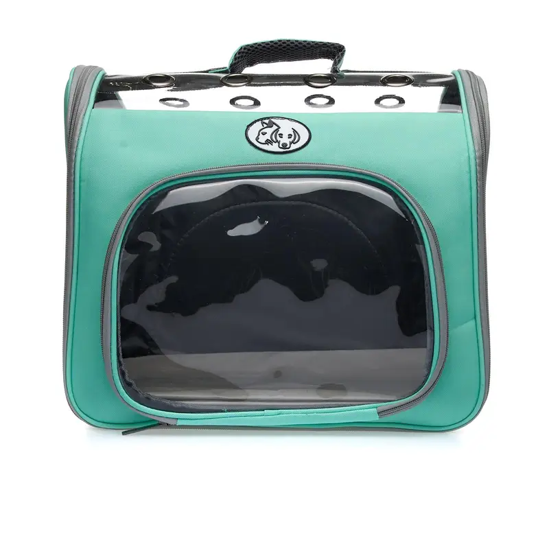 Trasportino morbido a zaino azzurro per gatti e cani di piccola