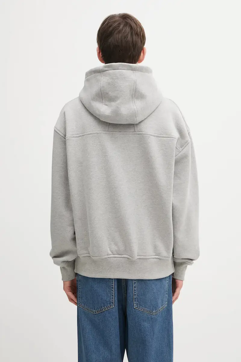 felpa Classique side zip uomo colore grigio con cappuccio RHFW25HO03829 miniatura 3