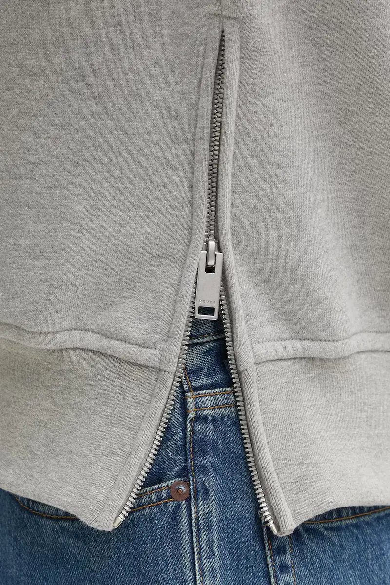 felpa Classique side zip uomo colore grigio con cappuccio RHFW25HO03829 miniatura 5