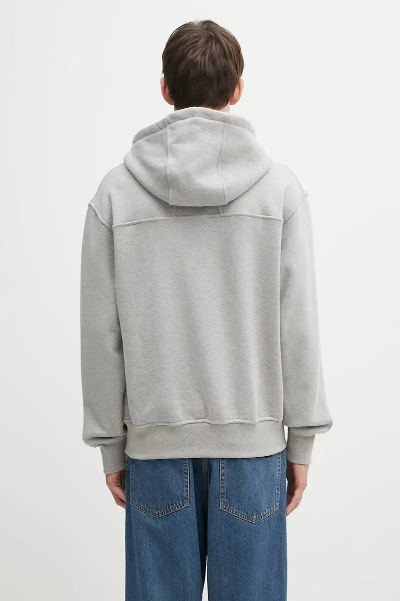 felpa Classique side zip uomo colore grigio con cappuccio RHFW25ST04829 miniatura 3