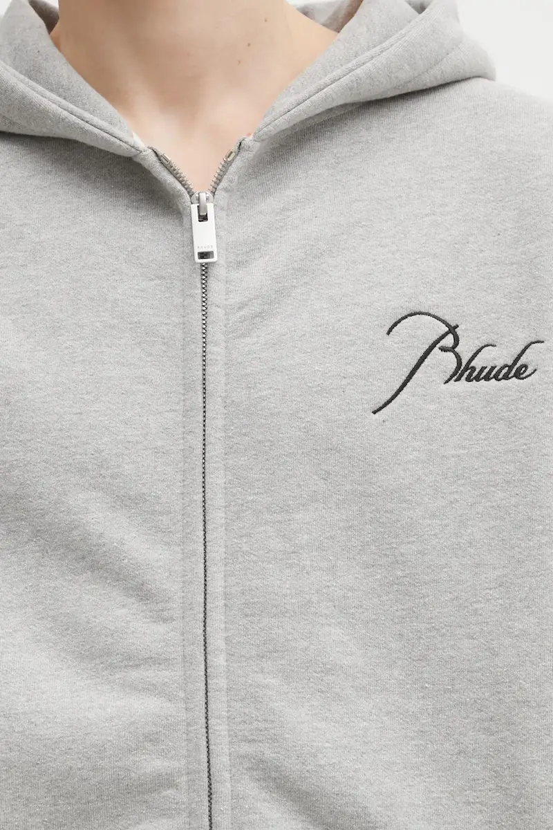 felpa Classique side zip uomo colore grigio con cappuccio RHFW25ST04829 miniatura 4