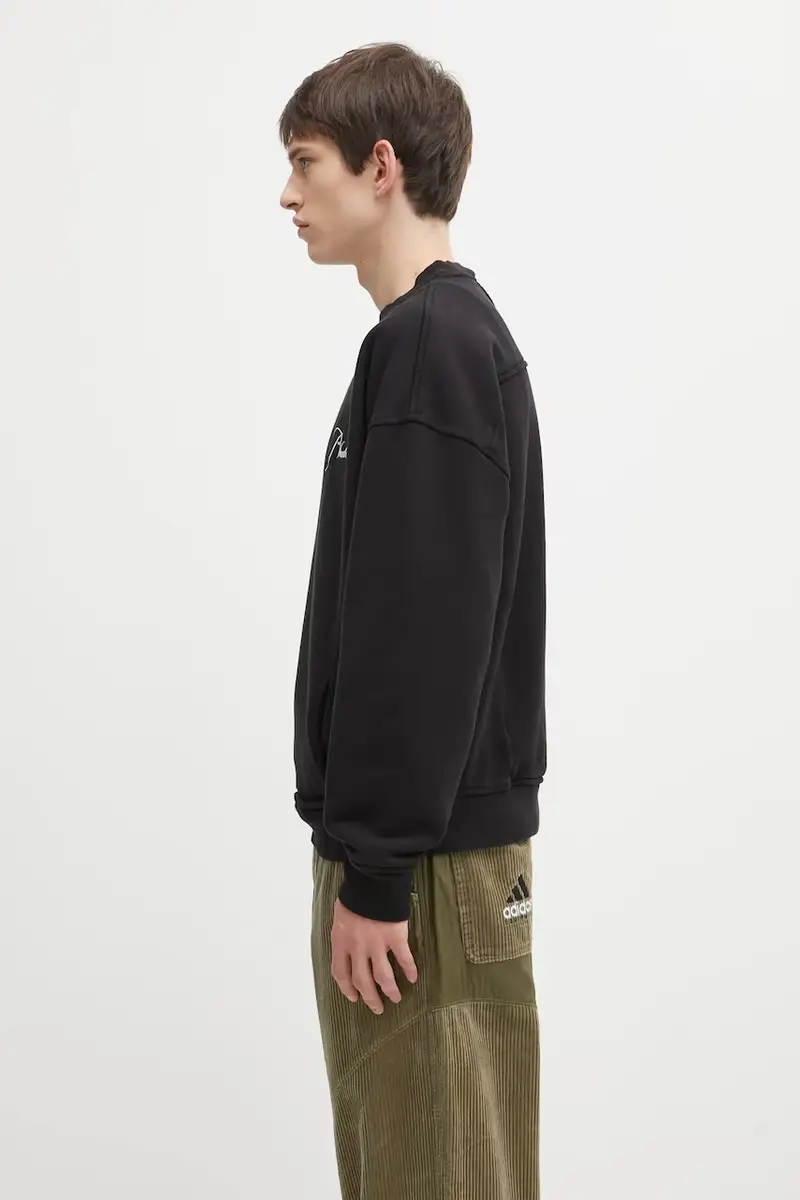 felpa in cotone Classique uomo colore nero con applicazione RHFW25ST06012 miniatura 2