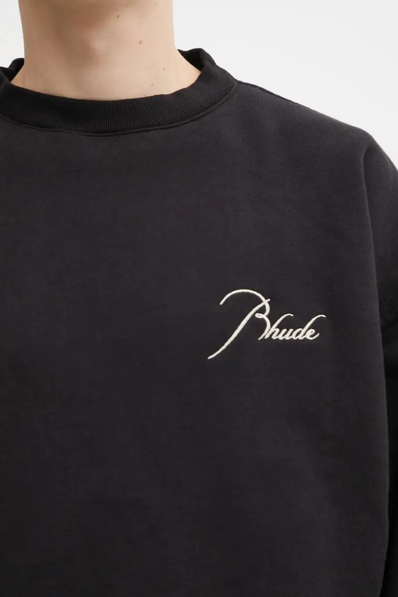 felpa in cotone Classique uomo colore nero con applicazione RHFW25ST06012 miniatura 4