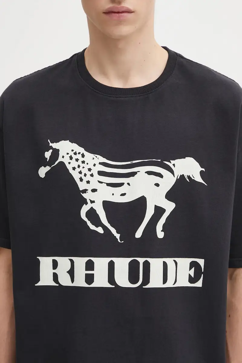 RHUDE T-shirt Uomo Nero 3395670 miniatura 4