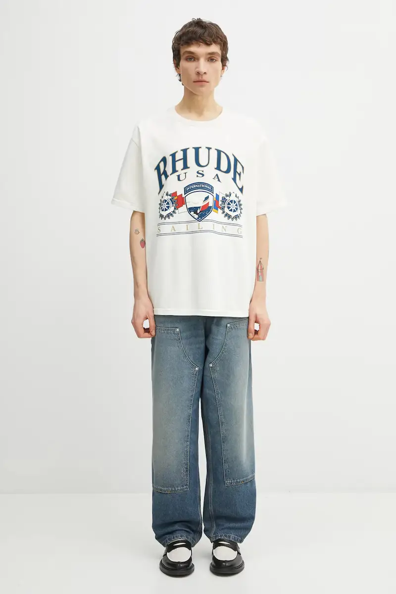 RHUDE T-shirt Beige 3973372 miniatura 5