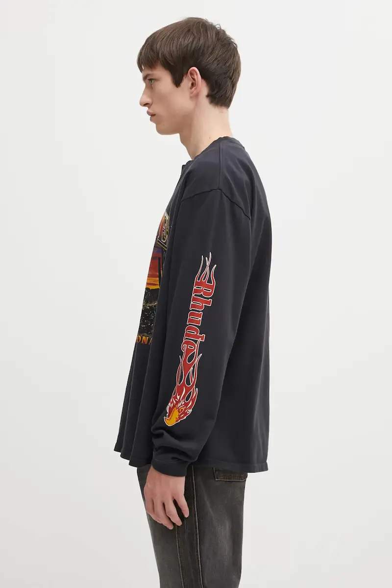 top a maniche lunghe in cotone Mesa Stallion colore nero RHFW25TT08012 miniatura 2