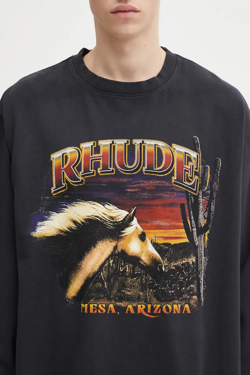 top a maniche lunghe in cotone Mesa Stallion colore nero RHFW25TT08012 miniatura 4