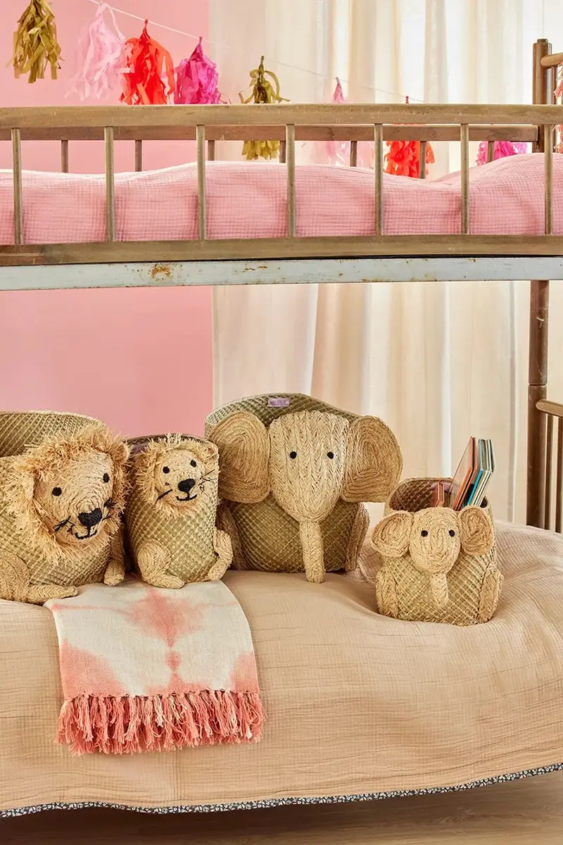 cestino portaoggetti 40 x 30 x 49 cm colore beige miniatura 4