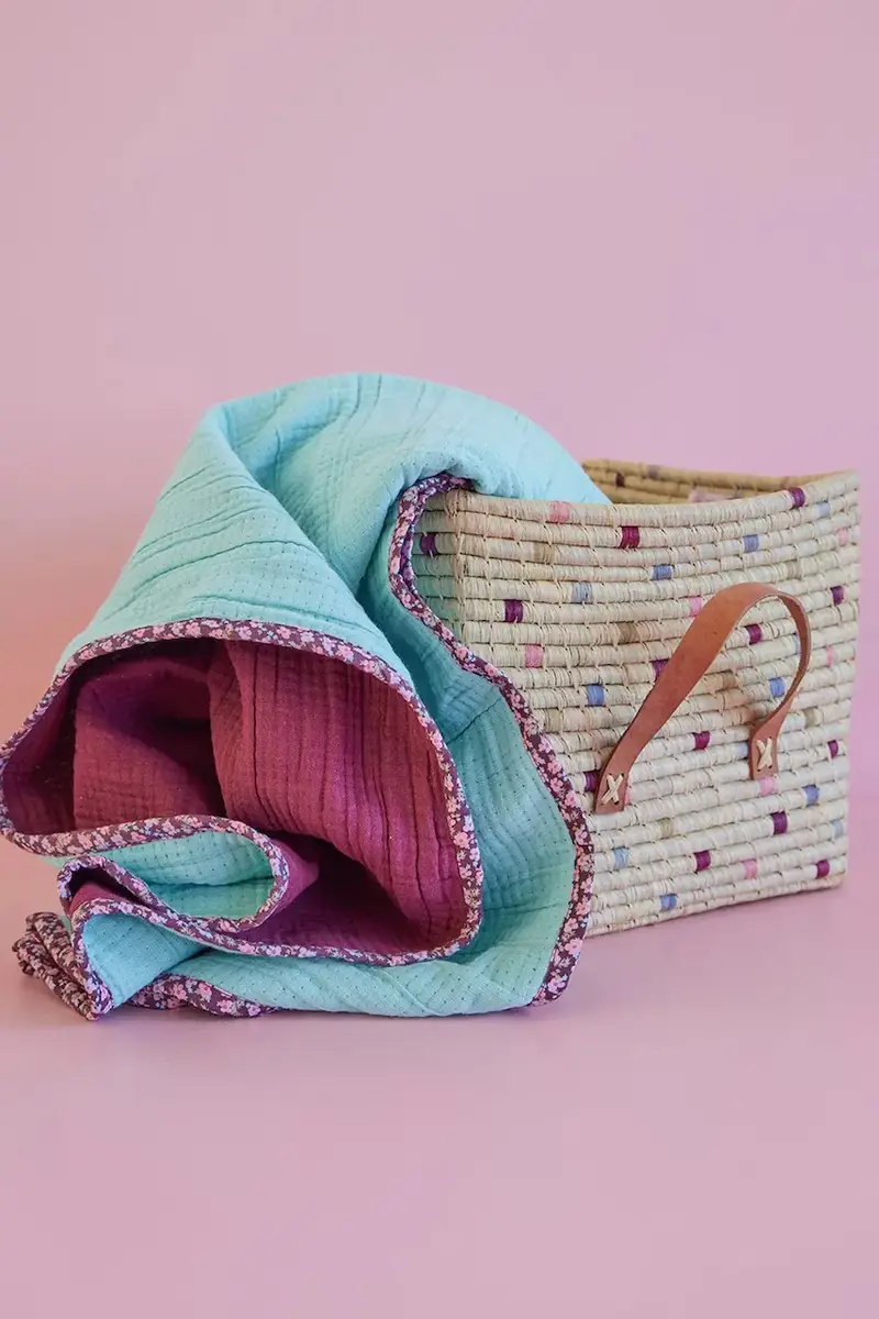 copriletto in cotone 140 x 200 cm Multicolore miniatura 2