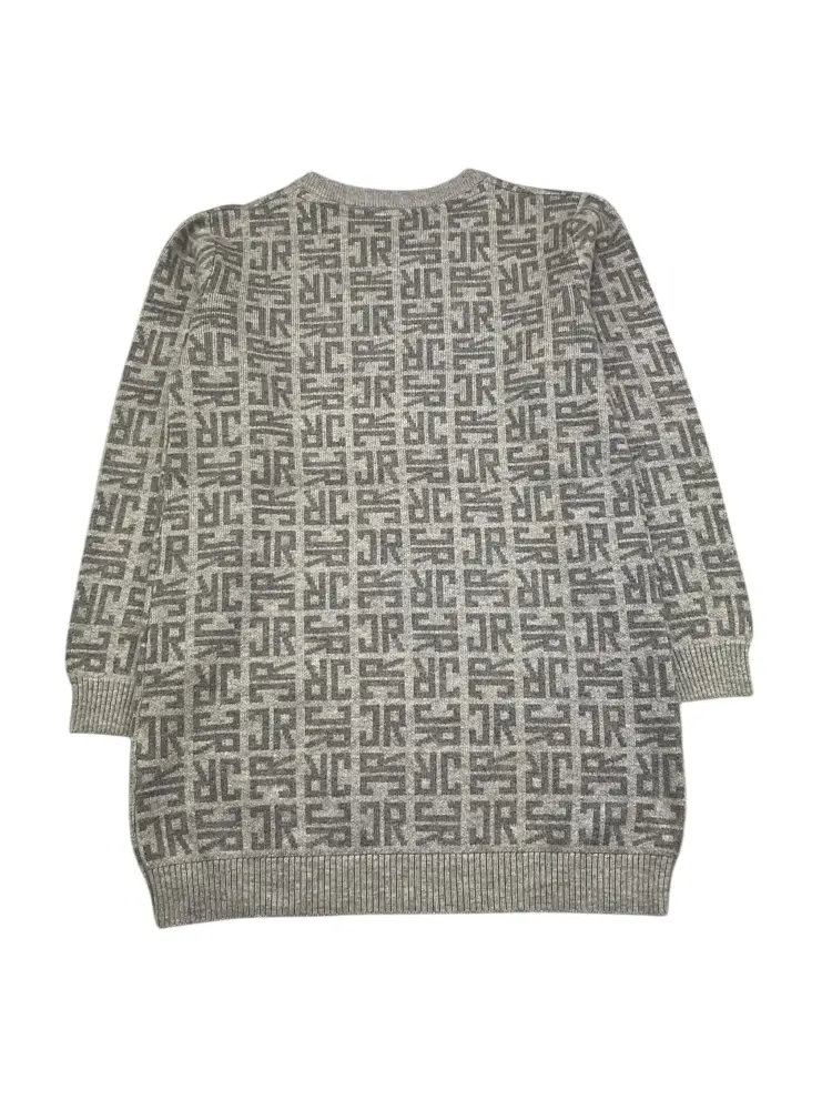 abito grigio bambina in misto viscosa logo monogram all over miniatura 2