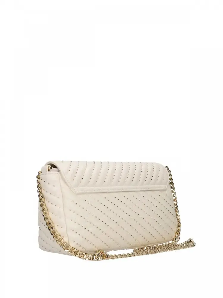 borsa bianca donna dettagli oro miniatura 2