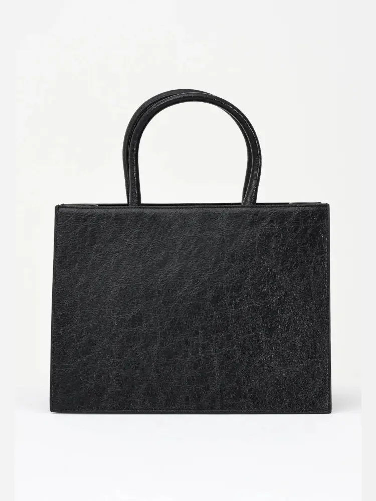 borsa nera donna in ecopelle logo con borchie sul davanti miniatura 2