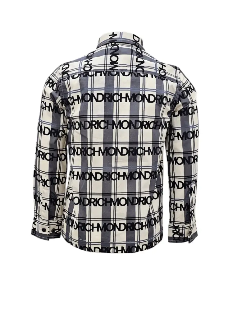 camicia multicolor neonato in cotone logo monogram all over miniatura 2