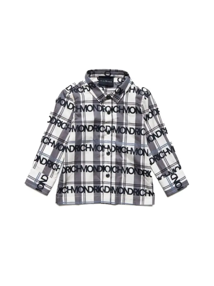 camicia multicolor neonato in cotone logo monogram all over