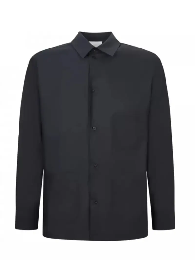 Richmond camicia nera uomo in cotone mini logo sulla tasca