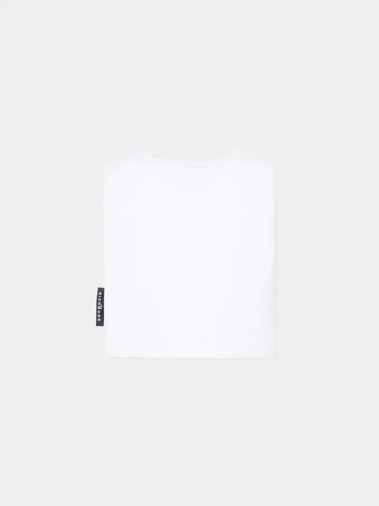 canotta bianca bambina mini logo miniatura 2