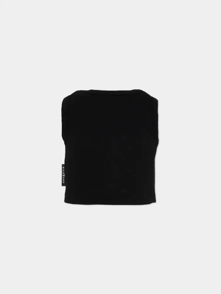 canotta nera bambina mini logo miniatura 2