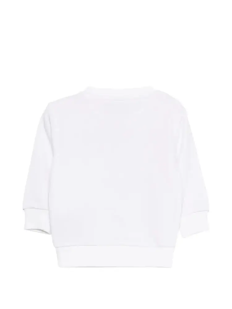 felpa bianca neonata logo lettering miniatura 2