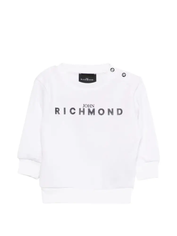 felpa bianca neonata logo lettering