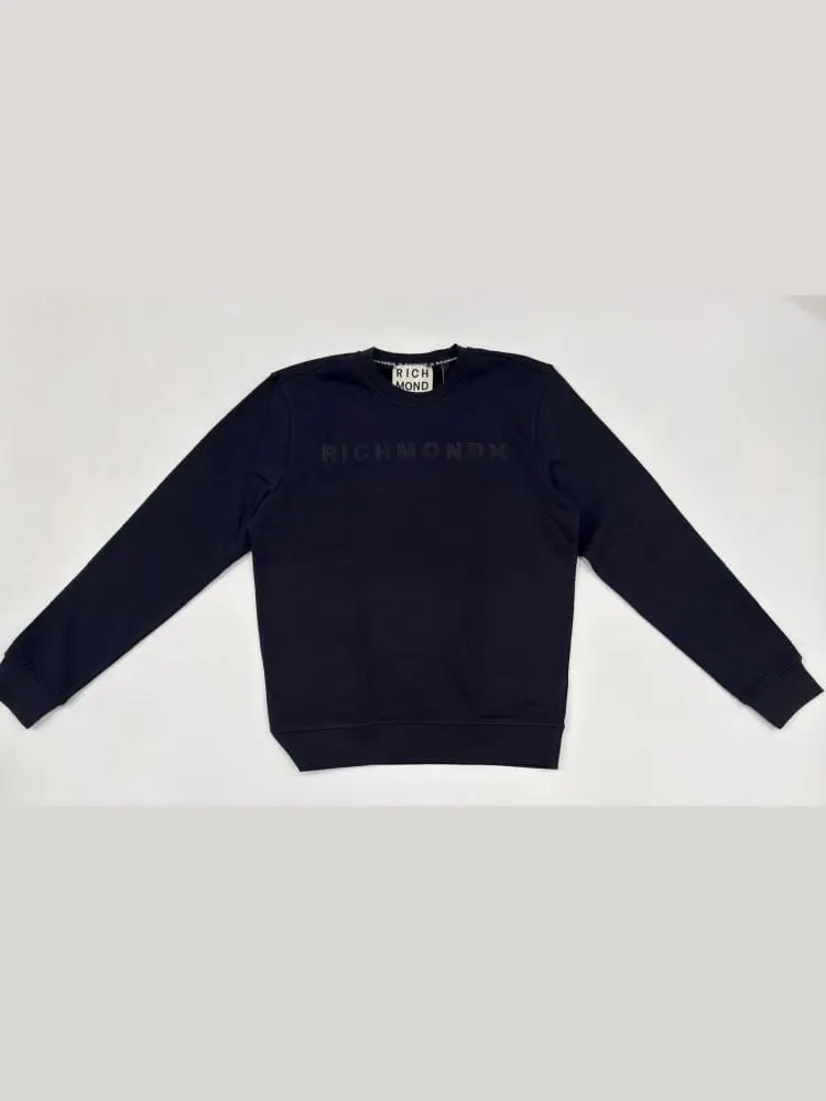 felpa blu navy uomo maxi logo