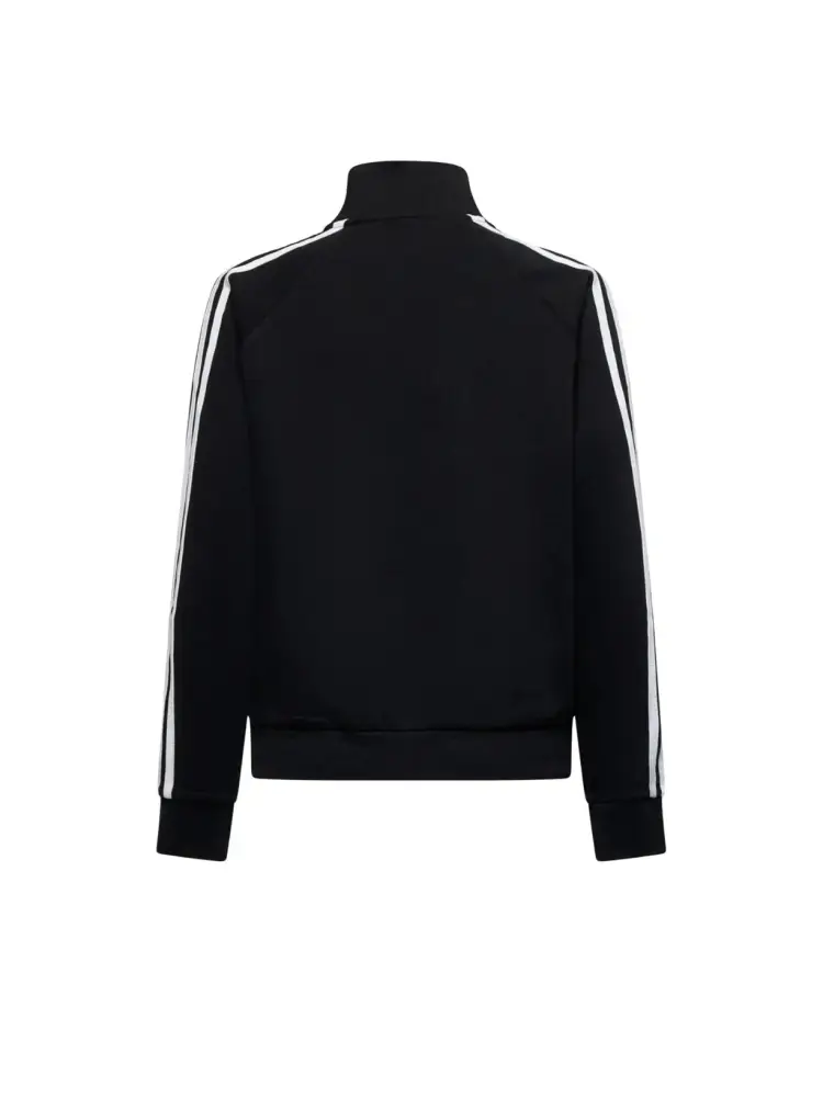 felpa nera donna chiusura zip in cotone bande a contrasto logo sul petto miniatura 2