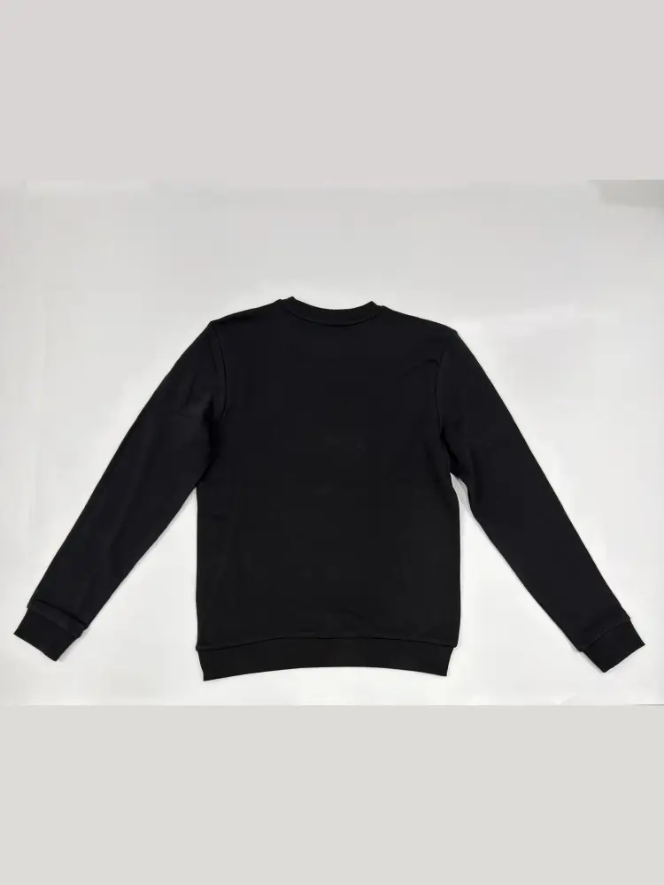 felpa nera donna in cotone girocollo logo con strass sul davanti miniatura 3