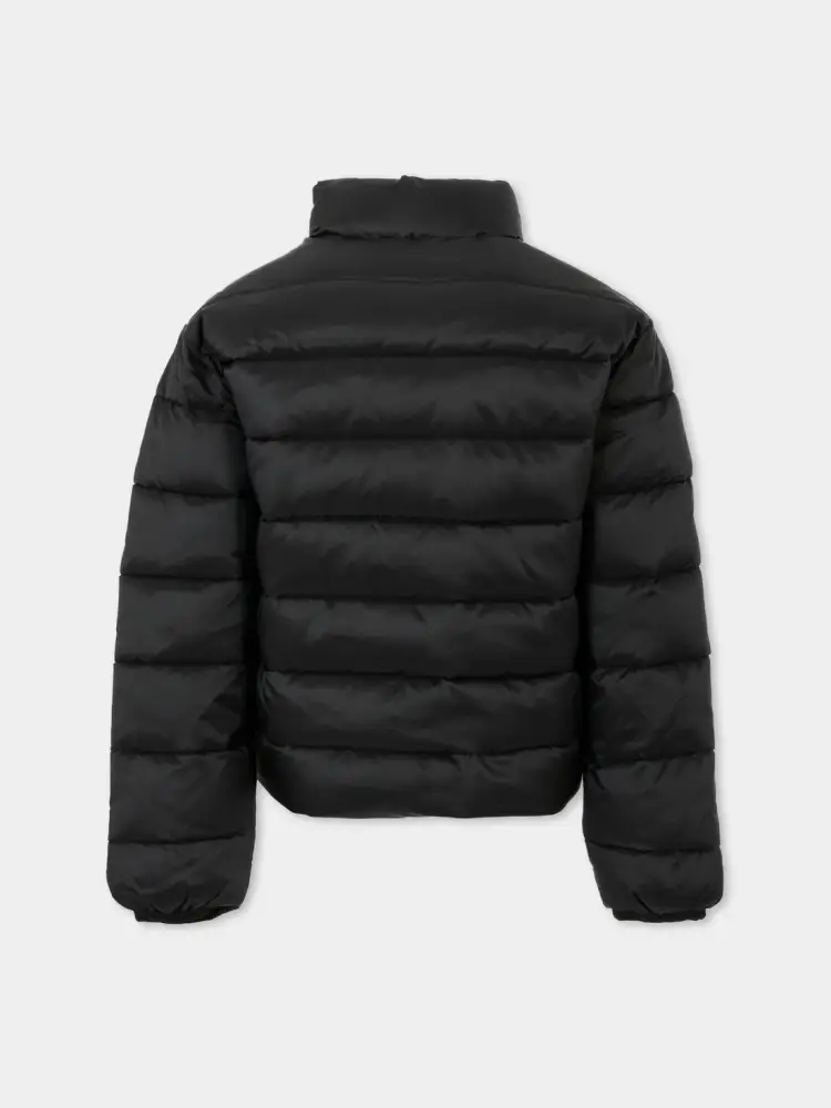 giubbotto nero bambina imbottito patch logo sul petto in rilievo miniatura 2