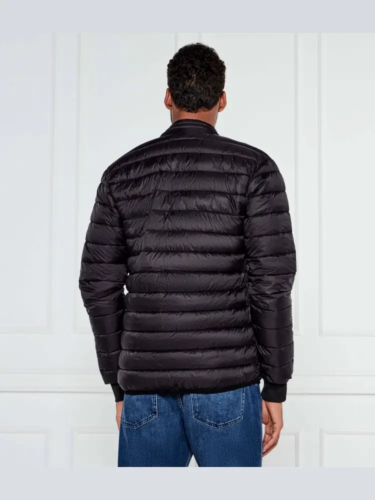 giubbotto nero uomo imbottito patch logo sul petto miniatura 2